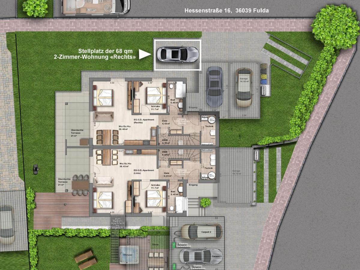 -Neubau- 68 Qm 2-Zimmer-Wohnung Φούλντα Εξωτερικό φωτογραφία